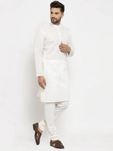 Men Cream Chikan Kurta with Churidar ( JOKP 561 Cream )-JOKP-561
